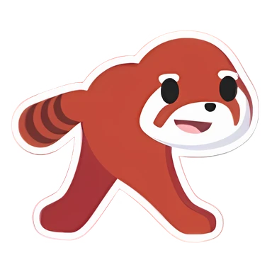 Squished Red Pandorama Sticker